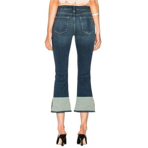 FRAME Denim Jeans Le Crop Mini Boot Reverse Overlock Cuff in Clifton - Picture 3 of 13